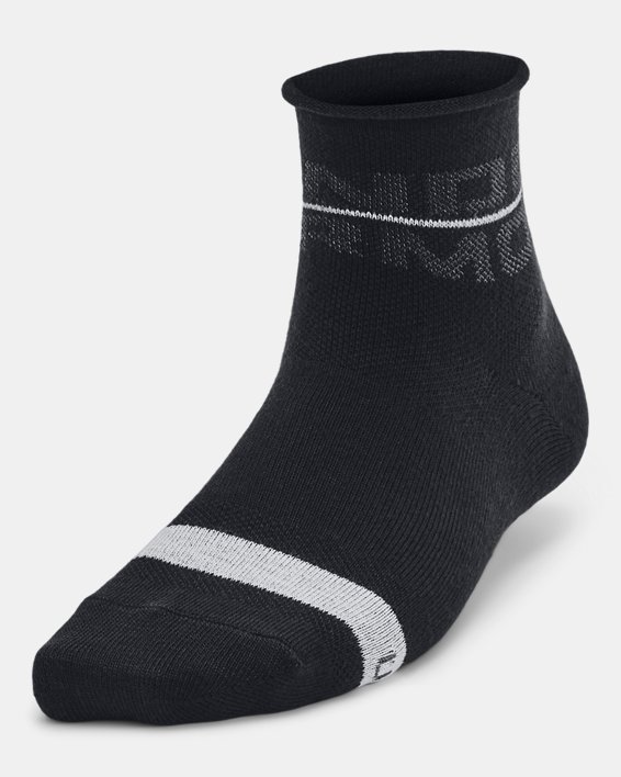 Women's UA Essential 3-Pack Quarter Socks in Black image number 1